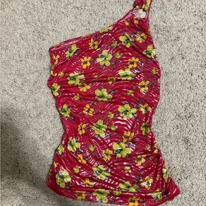 Floral One-Shoulder Camisole